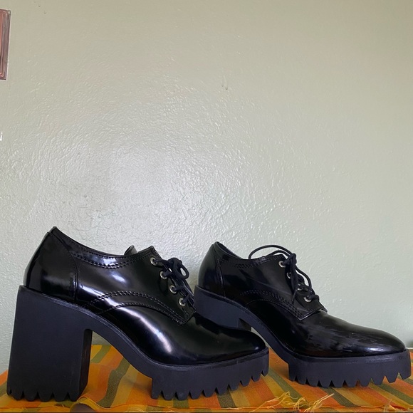 Zara Black Chunky Platform Shoes